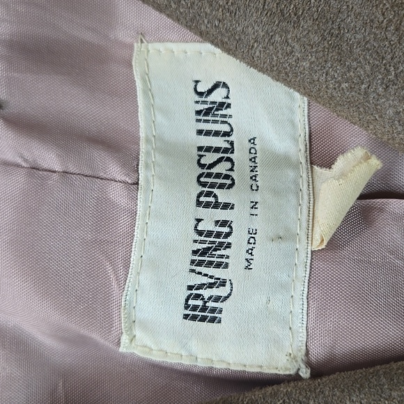 Irving Posluns 1970s Suede Coat Leather Jacket with Gold Hardware 70s Retro Fall - Picture 4 of 16